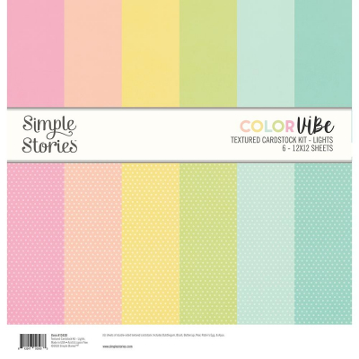 Simple Stories Color Vibe Textured Cardstock 12x12 Inch Lights